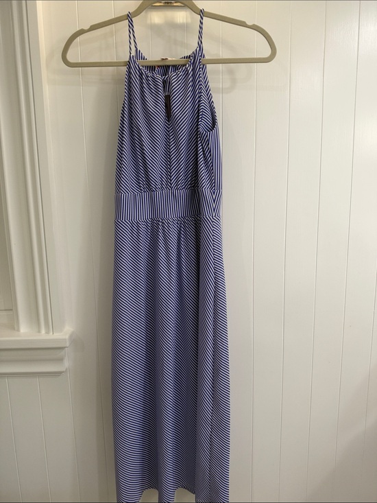 Jude Connally Dresses & Skirts - Jude Connally Blue and White Striped Halter Maxi Dress